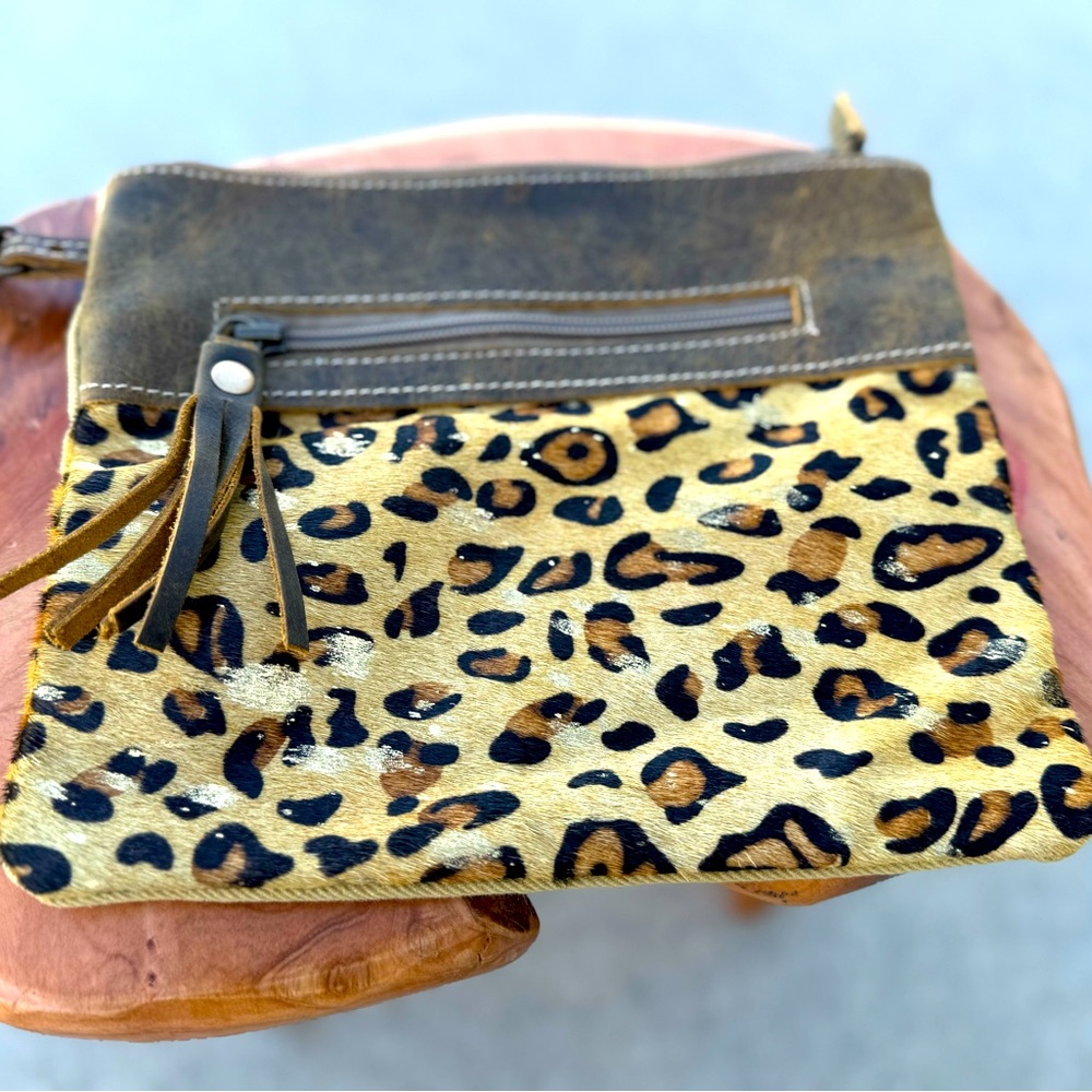 MYRA Bag Dynamite Canvas And Cowhide Bag Upcycled Canvas, Leather & Cowhide
